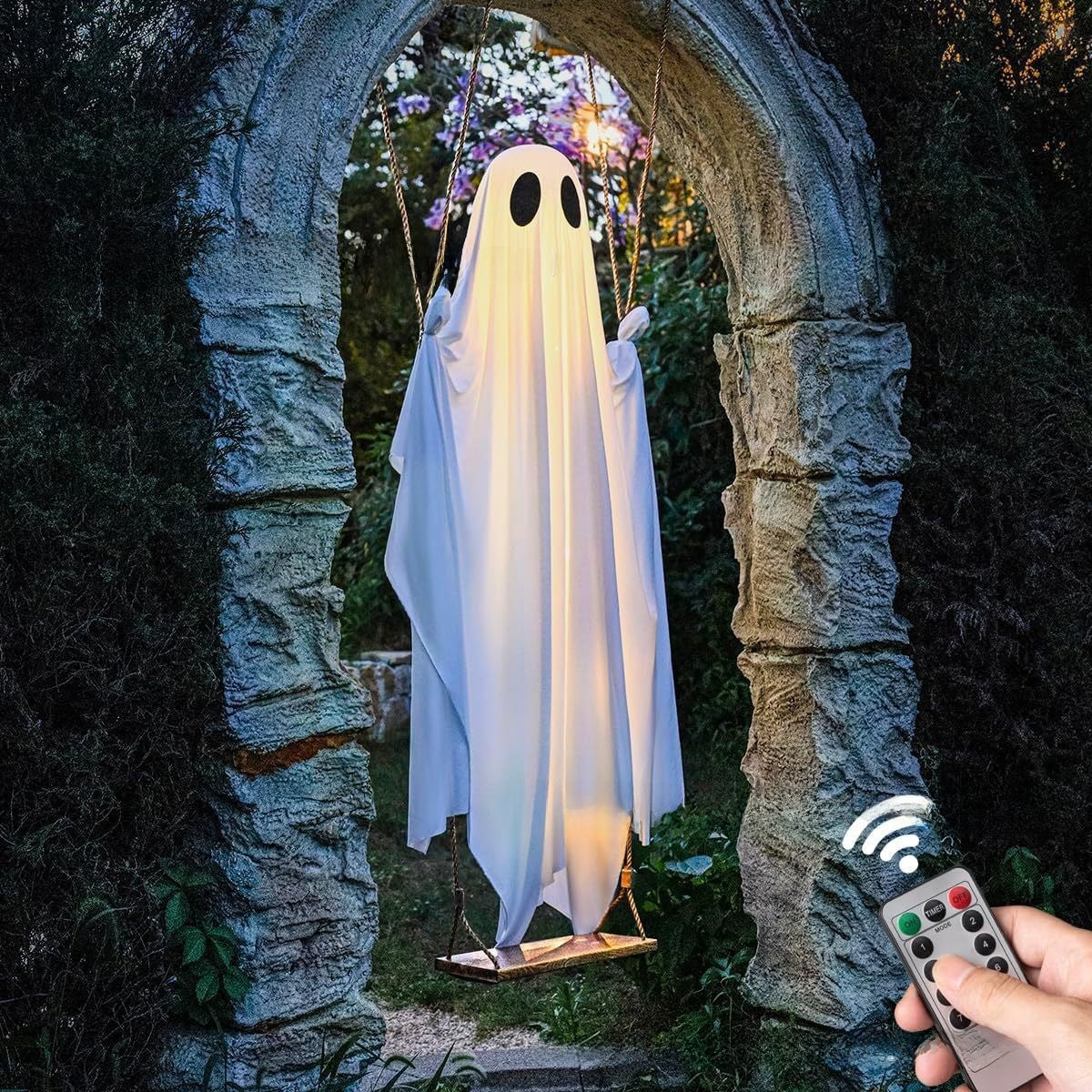 Glowing Swing Ghost Halloween Decoration